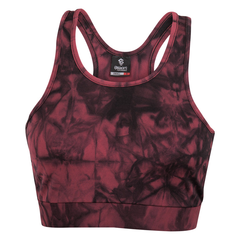Γυναικείο Αθλητικό Σετ Tie Dye - Μπορντό - LH52180576