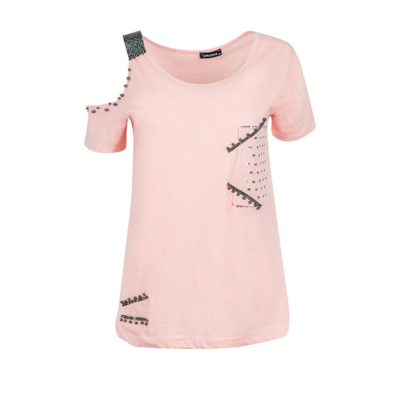 Γυναικεία Μπλούζα T-shirt - Σομόν - LH52180113