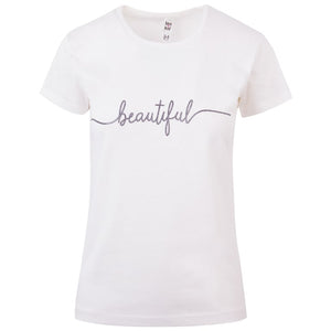 Γυναικεία Μπλούζα T-shirt Κρεμ - LH52180496