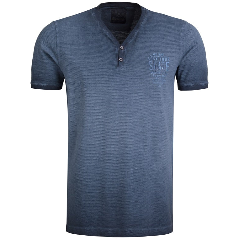 Ανδρική Μπλούζα με V και κουμπάκια Navy - LH51180144