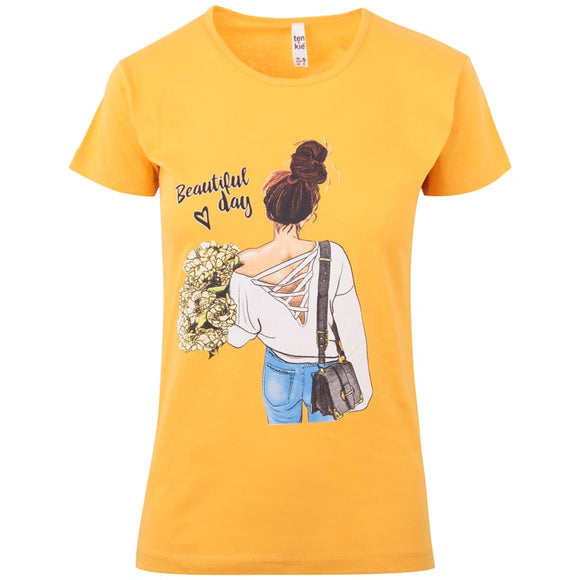 Γυναικεία Μπλούζα T-shirt Κίτρινο - LH52180490