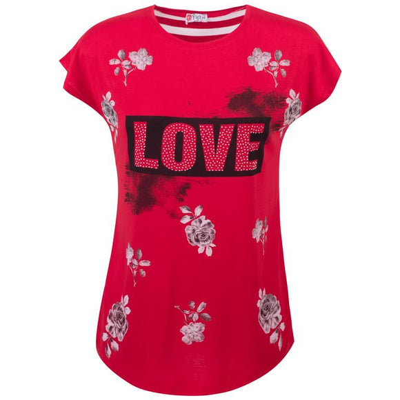 Γυναικεία Μπλούζα T-shirt - Κόκκινο - LH52180031