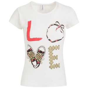 Γυναικεία Μπλούζα T-shirt Κρεμ - LH52180294