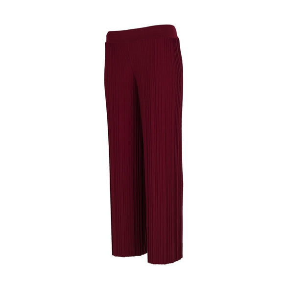 Γυναικείo πλισέ παντελόνα - Βουργουνδί - LH52180104