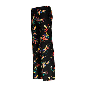 Γυναικείo Floral παντελόνα - Μαύρο - LH52180103